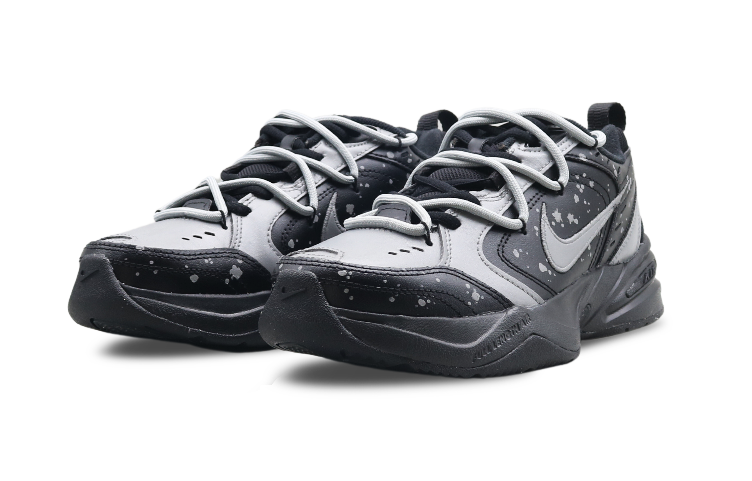 Lookbook [Sneakers Personalizzate] Nike Air Monarch 4 Low Dad ''Coconut Grey Earl Splatter'' 415445-001(team8-男女同款椰子灰伯爵黑灰)