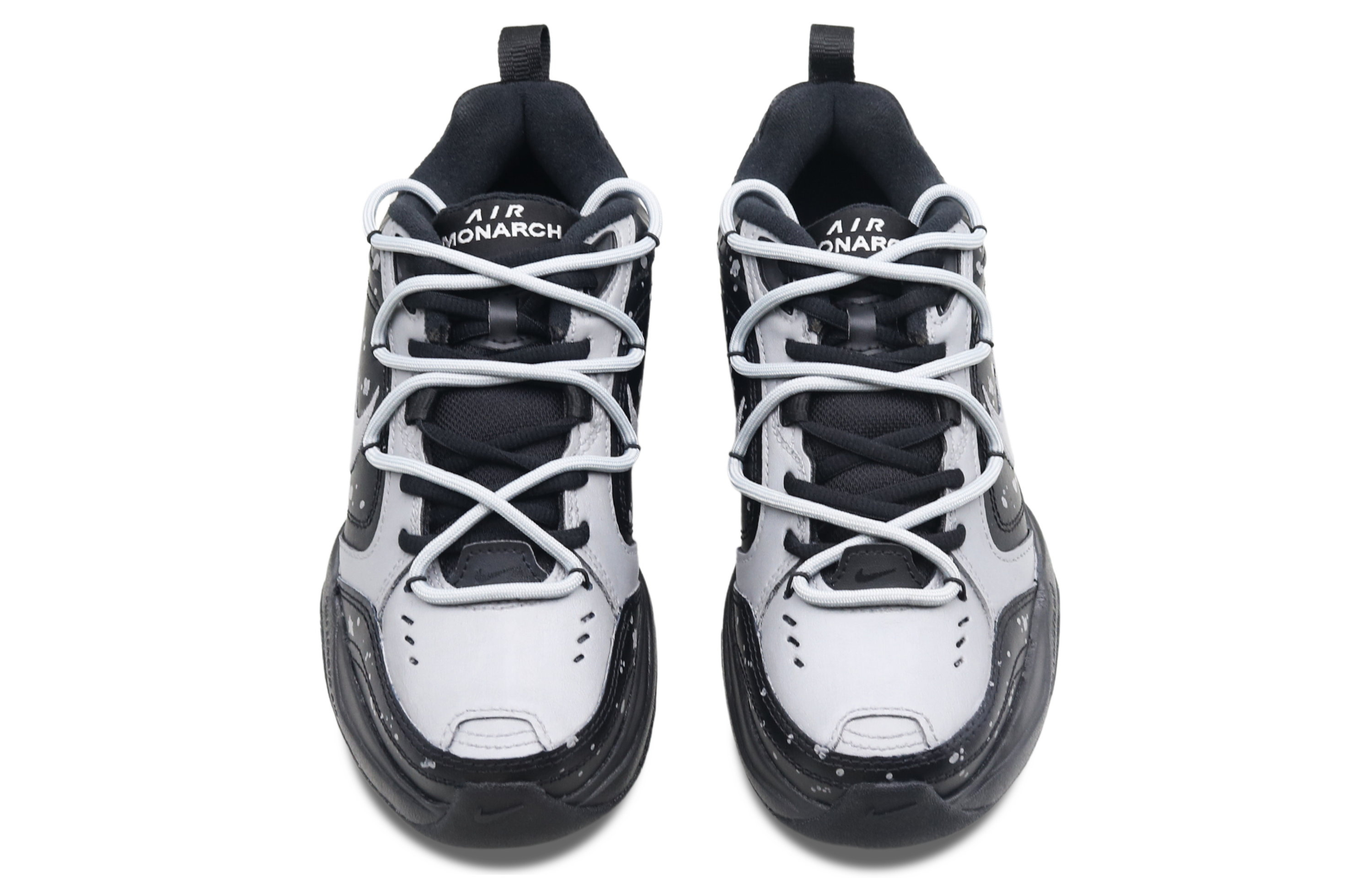 Shop [Sneakers Personalizzate] Nike Air Monarch 4 Low Dad ''Coconut Grey Earl Splatter'' 415445-001(team8-男女同款椰子灰伯爵黑灰)