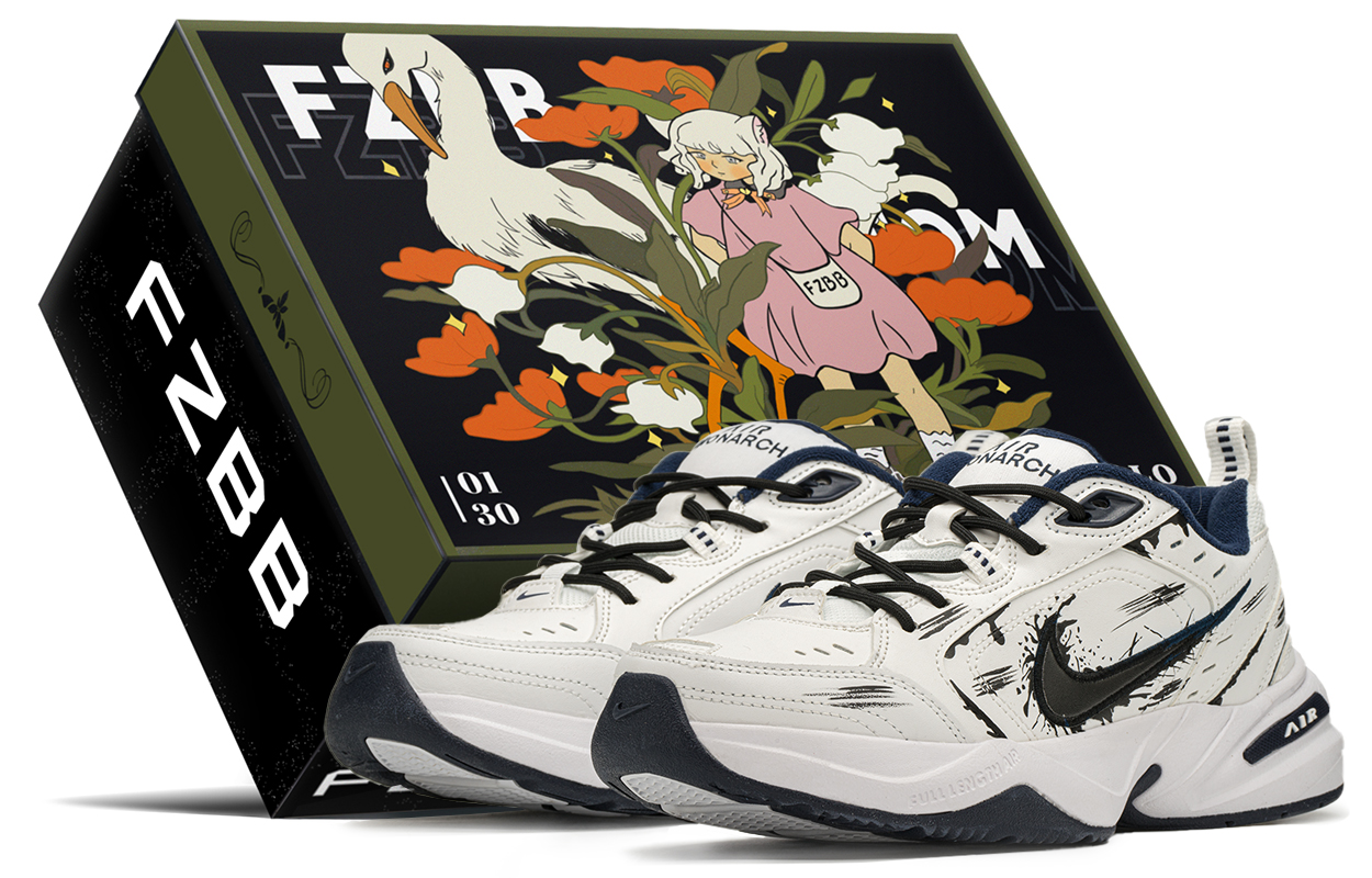 Buy ナイキ エア モナーク IV 'ブラック ホワイト スプラッシュ' [カスタムシューズ] 415445-102(TeamA-异形S-BOX)