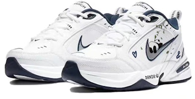 【定製球鞋】Nike Air Monarch 4 清新夏日 飛舞綠葉 懶洋洋大熊貓 趴趴熊貓 皮革 減震防滑耐磨支撐 低筒 老爹鞋 男女同款 藍白 Shop 【定製球鞋】Nike Air Monarch 4 清新夏日 飛舞綠葉 懶洋洋大熊貓 趴趴熊貓 皮革 減震防滑耐磨支撐 低筒 老爹鞋 男女同款 藍白