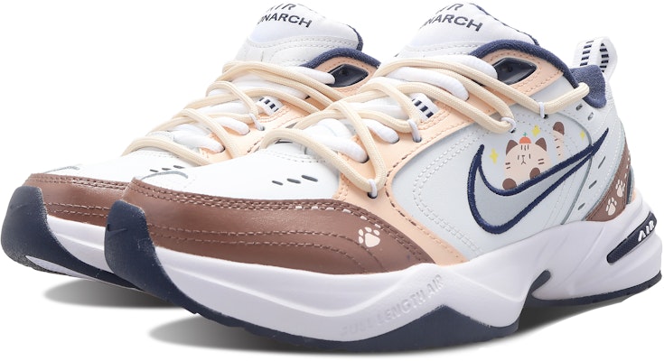 【訂製球鞋】 Nike Air Monarch 4 合成皮革 聖誕 躲貓貓 貓咪塗鴉卡通萌趣搭配舒適流行 防滑耐磨 低筒 老爹鞋 男女同款 白棕色 Details for 【訂製球鞋】 Nike Air Monarch 4 合成皮革 聖誕 躲貓貓 貓咪塗鴉卡通萌趣搭配舒適流行 防滑耐磨 低筒 老爹鞋 男女同款 白棕色