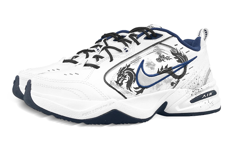 Shop 【定製球鞋】 Nike Air Monarch 4 PU 龍年限定 CNY 飛龍在天 一路生花 水墨 防滑耐磨支撐輕便 低筒 老爹鞋 男女同款 黑白