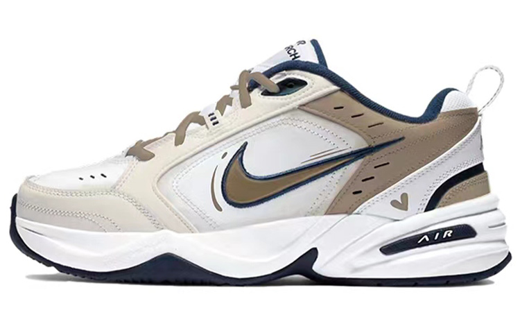 Buy 【定製球鞋】Nike Air Monarch 4 White Navy 小愛心 改色定製 增高 復古 低幫 老爹鞋 男女同款 棕白