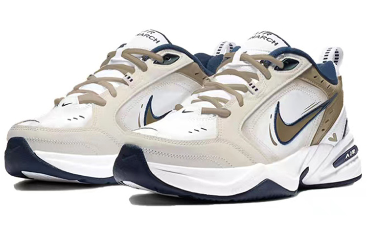Lookbook 【定製球鞋】Nike Air Monarch 4 White Navy 小愛心 改色定製 增高 復古 低幫 老爹鞋 男女同款 棕白