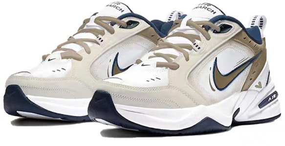 【定製球鞋】Nike Air Monarch 4 White Navy 小愛心 改色定製 增高 復古 低幫 老爹鞋 男女同款 棕白 Lookbook 【定製球鞋】Nike Air Monarch 4 White Navy 小愛心 改色定製 增高 復古 低幫 老爹鞋 男女同款 棕白