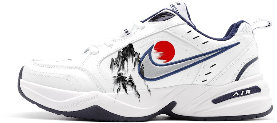 【客製球鞋】 Nike Air Monarch 4 遠峰落日 PU皮革 新中式國風 防滑耐磨增高 低筒 爸爸鞋 男女同款 藍白 Buy 【客製球鞋】 Nike Air Monarch 4 遠峰落日 PU皮革 新中式國風 防滑耐磨增高 低筒 爸爸鞋 男女同款 藍白