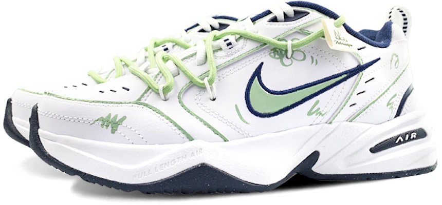 【自訂球鞋】 Nike Air Monarch 4 綠森與花 自然之力 PU 小清新 防滑包覆性支撐 低筒 老爹鞋 男女適用 白綠 Shop 【自訂球鞋】 Nike Air Monarch 4 綠森與花 自然之力 PU 小清新 防滑包覆性支撐 低筒 老爹鞋 男女適用 白綠