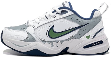【客製球鞋】 Nike Air Monarch 4 小愛心 塗鴉 增高 限定鞋盒 低筒 老爹鞋 男女同款 灰綠 Buy 【客製球鞋】 Nike Air Monarch 4 小愛心 塗鴉 增高 限定鞋盒 低筒 老爹鞋 男女同款 灰綠