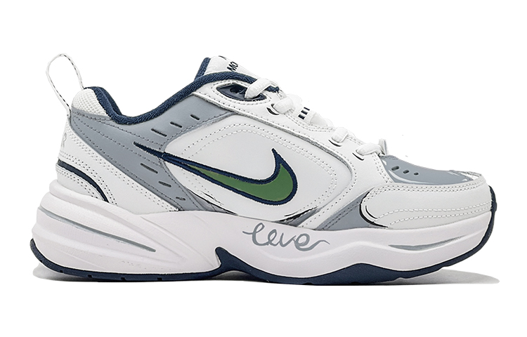 Order 【客製球鞋】 Nike Air Monarch 4 小愛心 塗鴉 增高 限定鞋盒 低筒 老爹鞋 男女同款 灰綠