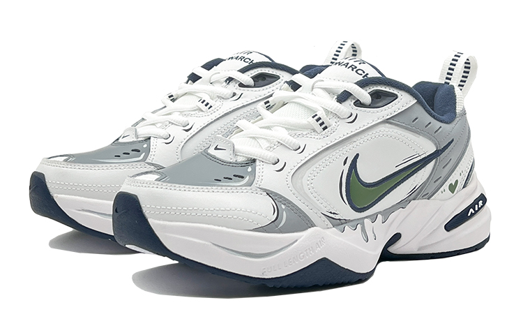 Lookbook 【客製球鞋】 Nike Air Monarch 4 小愛心 塗鴉 增高 限定鞋盒 低筒 老爹鞋 男女同款 灰綠