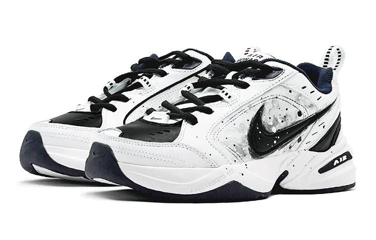 Lookbook [Sepatu Custom] Nike Air Monarch IV 'Ink Splatter Hitam-Putih' 415445-102(TeamS-经典黑白泼墨S-BOX)