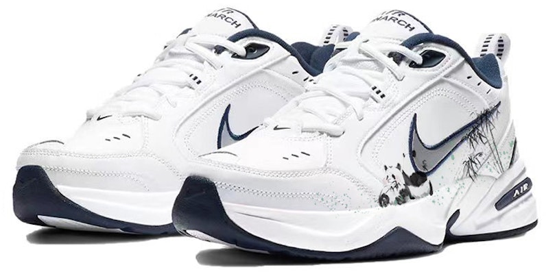 【訂製球鞋】Nike Air Monarch 4 PU織物皮革 吃竹熊貓 休閒款大熊貓 懶洋洋大熊貓 防滑抗磨 低筒 爸爸鞋 男女款 藍白 Shop 【訂製球鞋】Nike Air Monarch 4 PU織物皮革 吃竹熊貓 休閒款大熊貓 懶洋洋大熊貓 防滑抗磨 低筒 爸爸鞋 男女款 藍白