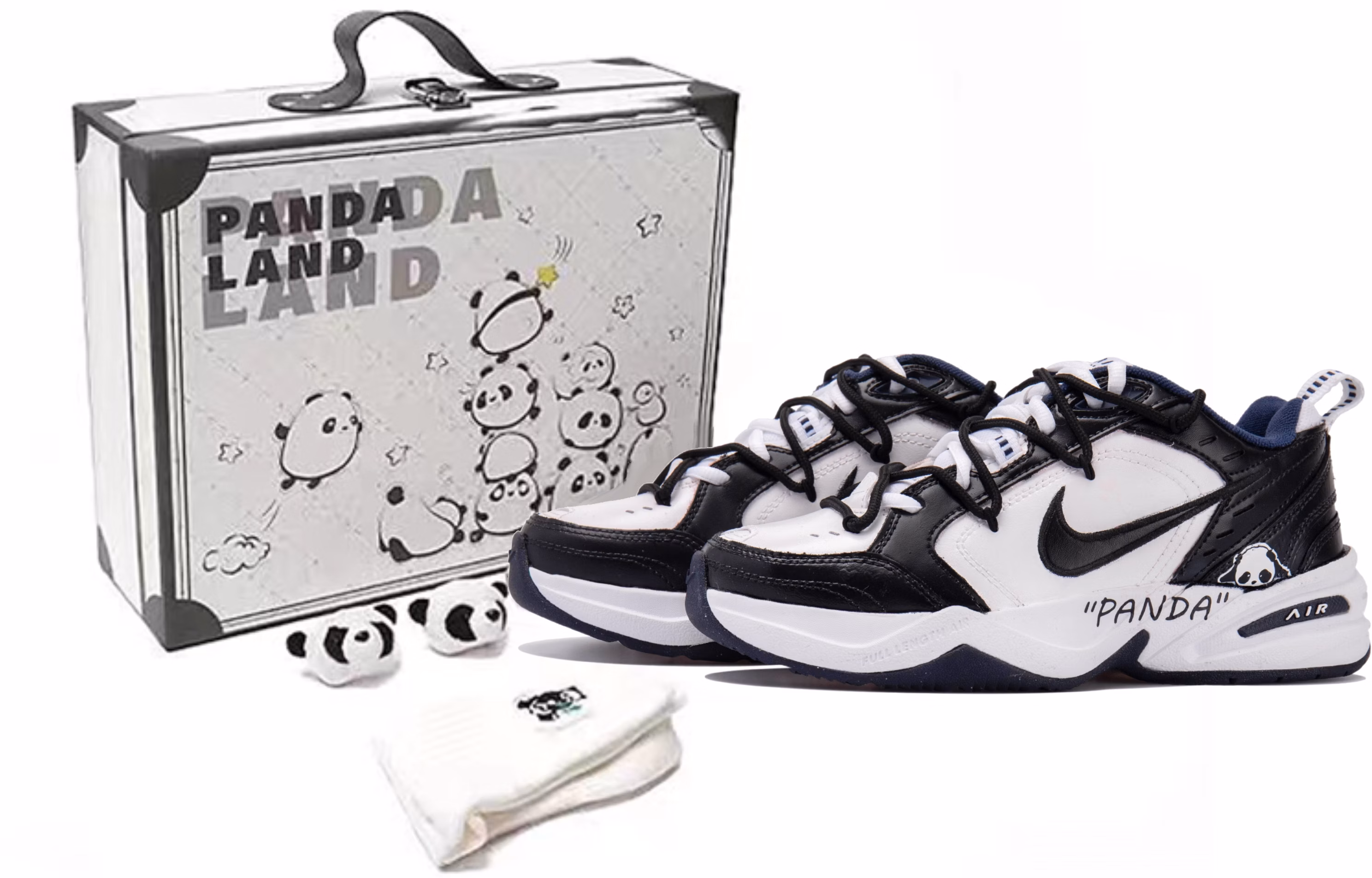 custom-shoes-nike-air-monarch-iv-panda