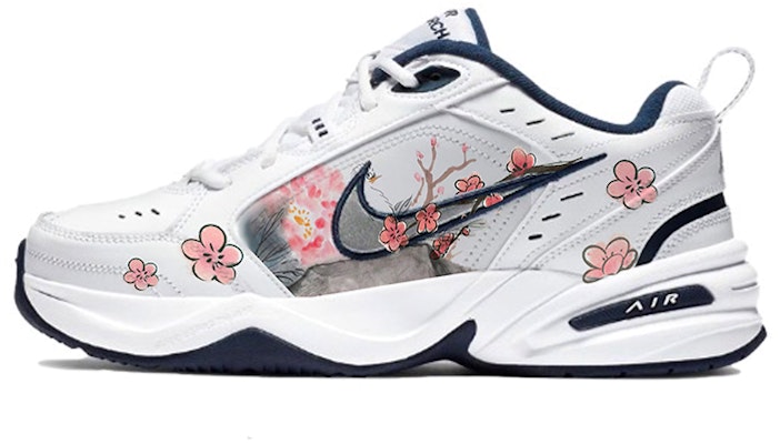 【訂製球鞋】Nike Air Monarch 4 桃之夭夭 山枝烂漫 減震防滑耐磨包覆性支撐抗衝擊 低筒 爸爸鞋 男女同款 藍白 Order 【訂製球鞋】Nike Air Monarch 4 桃之夭夭 山枝烂漫 減震防滑耐磨包覆性支撐抗衝擊 低筒 爸爸鞋 男女同款 藍白