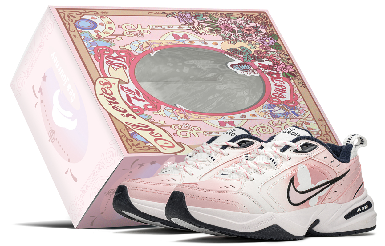 [Custom Shoes] Nike Air Monarch IV 'Pink White Butterfly'