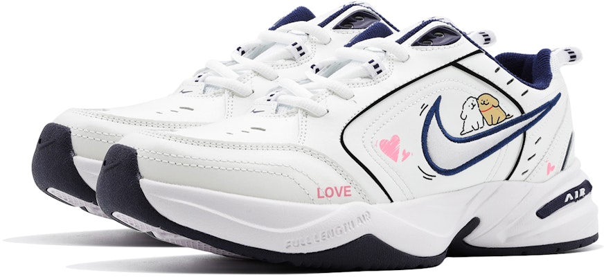 【客製球鞋】 Nike Air Monarch 4 貼貼小狗 可愛童趣 熱戀 PU皮革 復古舒適 防滑耐磨增高 低筒 爸爸鞋 男女同款 藍白 Shop 【客製球鞋】 Nike Air Monarch 4 貼貼小狗 可愛童趣 熱戀 PU皮革 復古舒適 防滑耐磨增高 低筒 爸爸鞋 男女同款 藍白