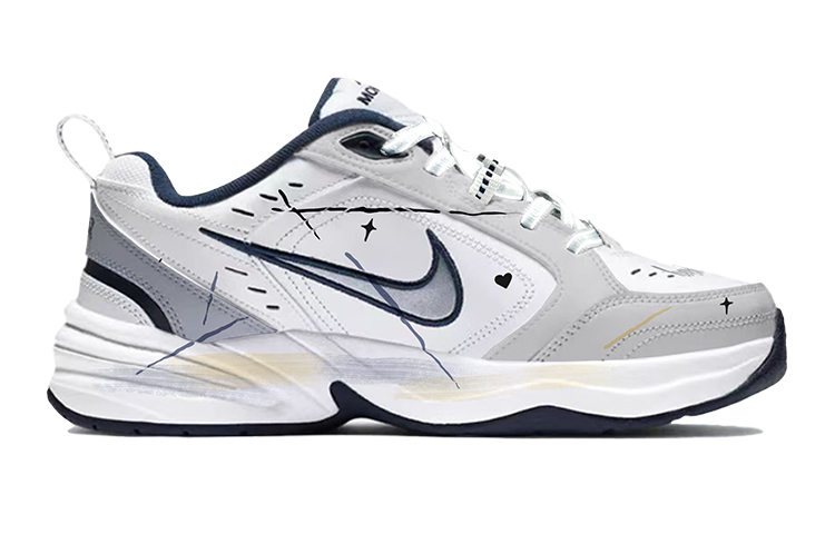 Order 【訂製球鞋】 Nike Air Monarch 4 改色訂製 反光效果 塗鴉 情人節 增高 復古 低幫 老爹鞋 男女同款 灰