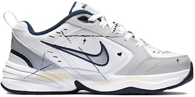 【訂製球鞋】 Nike Air Monarch 4 改色訂製 反光效果 塗鴉 情人節 增高 復古 低幫 老爹鞋 男女同款 灰 Order 【訂製球鞋】 Nike Air Monarch 4 改色訂製 反光效果 塗鴉 情人節 增高 復古 低幫 老爹鞋 男女同款 灰
