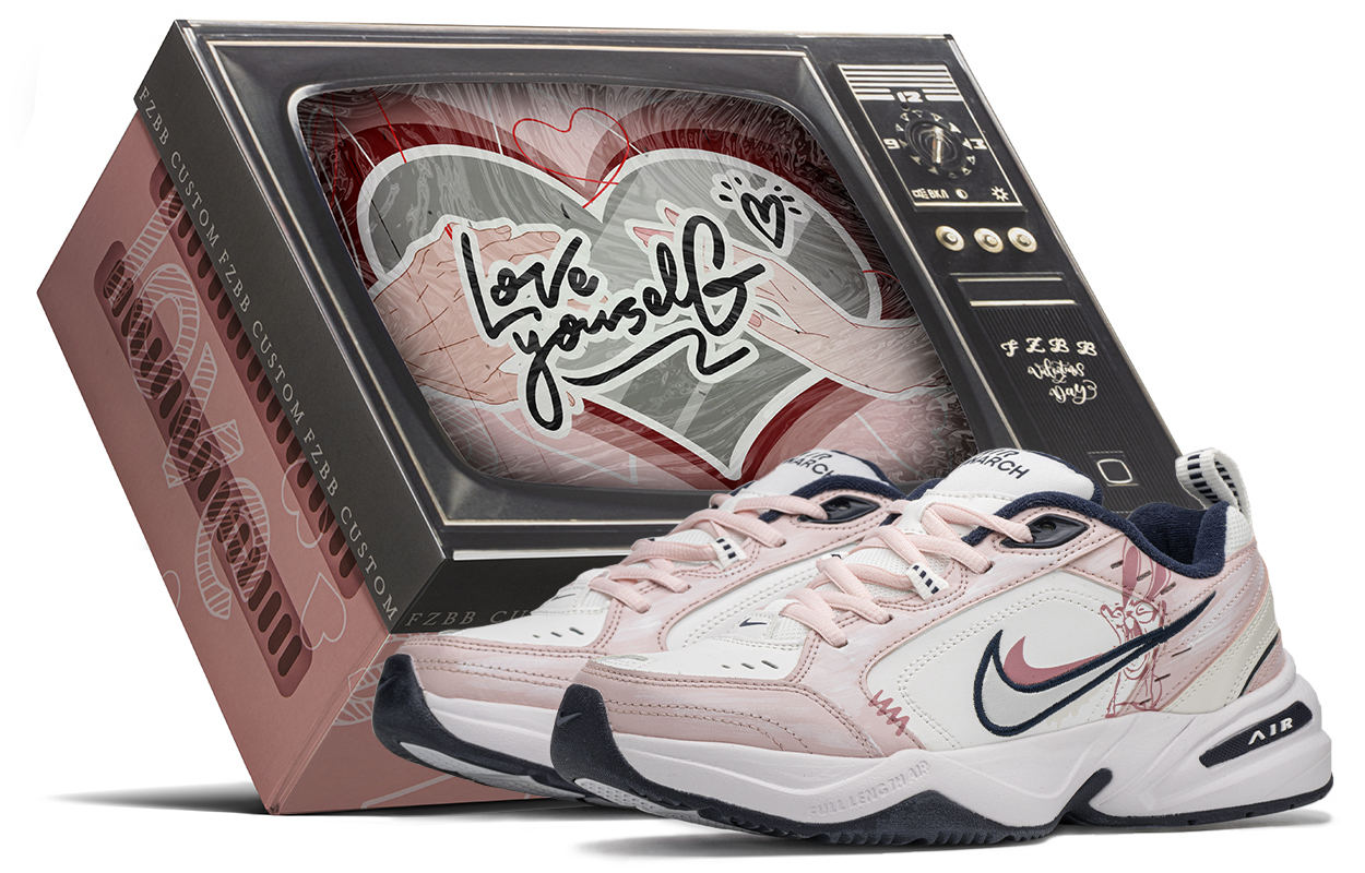 [Custom Shoes] Nike Air Monarch IV 'Roaring Rabbit Pink White'