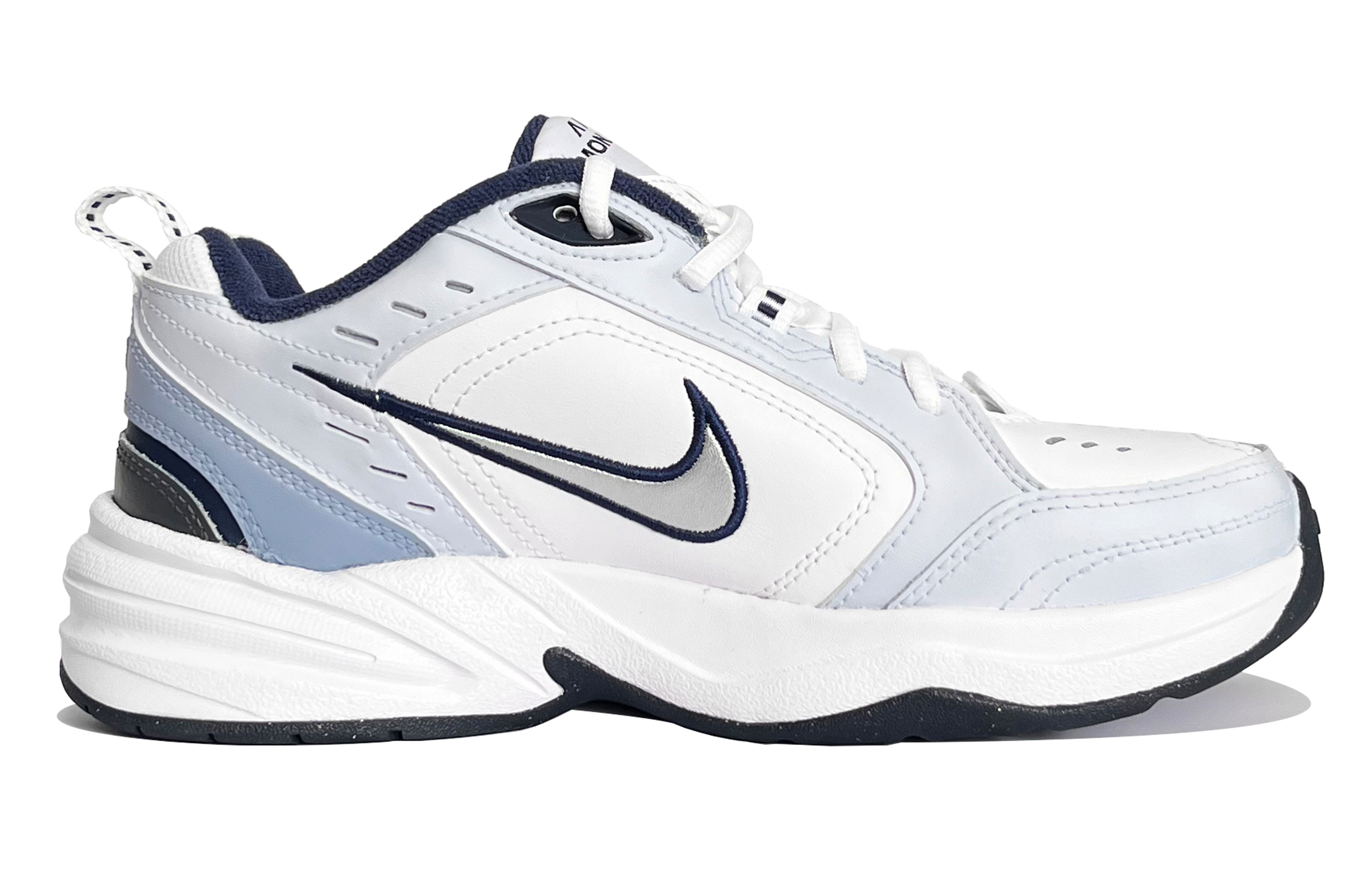 Lookbook 【訂製球鞋】Nike Air Monarch 4 夏日椰林 春夏系列 海浪 椰子樹 塗鴉 清新 簡約 減震輕便 低筒 老爹鞋 男女同款 藍白