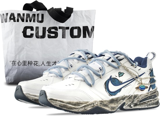 Zapatillas Personalizadas Nike Air Monarch IV 'Tierra Errante Blanco-Azul' 415445-102(Team144-流浪地球) Buy Zapatillas Personalizadas Nike Air Monarch IV 'Tierra Errante Blanco-Azul' 415445-102(Team144-流浪地球)