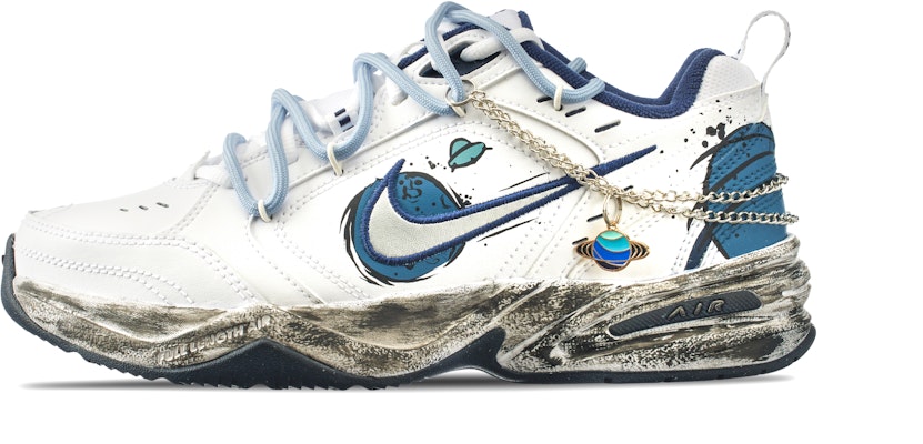 Zapatillas Personalizadas Nike Air Monarch IV 'Tierra Errante Blanco-Azul' 415445-102(Team144-流浪地球) Lookbook Zapatillas Personalizadas Nike Air Monarch IV 'Tierra Errante Blanco-Azul' 415445-102(Team144-流浪地球)