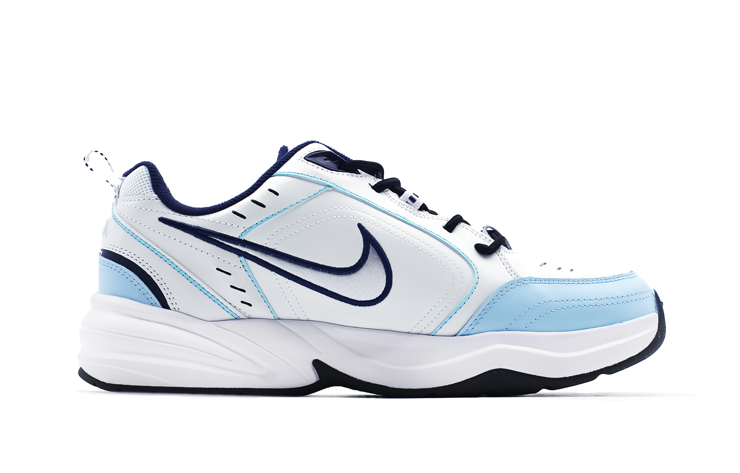 Lookbook 【訂製球鞋】Nike Air Monarch 4 破繭成蝶 合成皮 復古 經典 街頭風潮 運動 防滑耐磨增高 低筒 老爹鞋 男女款 白藍