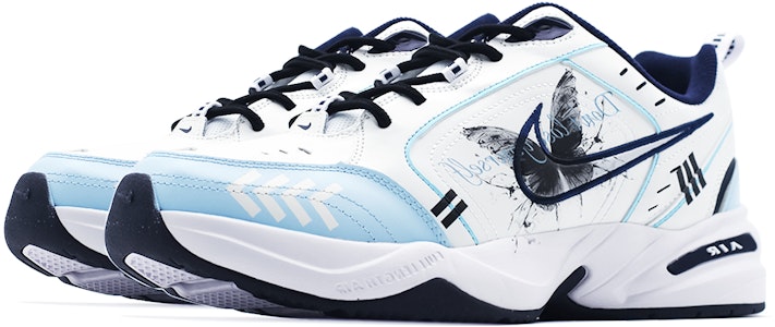 【訂製球鞋】Nike Air Monarch 4 破繭成蝶 合成皮 復古 經典 街頭風潮 運動 防滑耐磨增高 低筒 老爹鞋 男女款 白藍 Shop 【訂製球鞋】Nike Air Monarch 4 破繭成蝶 合成皮 復古 經典 街頭風潮 運動 防滑耐磨增高 低筒 老爹鞋 男女款 白藍