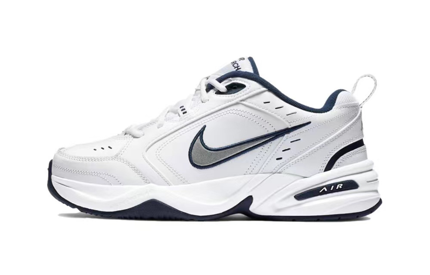 Sizing 【訂製球鞋】Nike Air Monarch 4 破繭成蝶 合成皮 復古 經典 街頭風潮 運動 防滑耐磨增高 低筒 老爹鞋 男女款 白藍