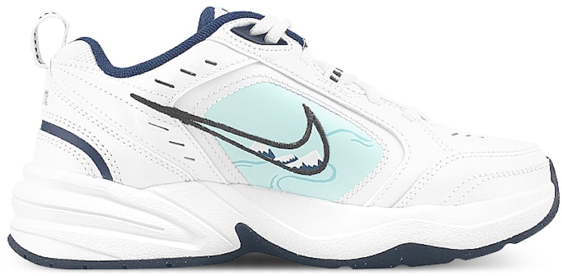 【訂製球鞋】Nike Air Monarch 4 滑雪小狗 低筒 爸爸鞋 男女同款 白藍黑 Order 【訂製球鞋】Nike Air Monarch 4 滑雪小狗 低筒 爸爸鞋 男女同款 白藍黑