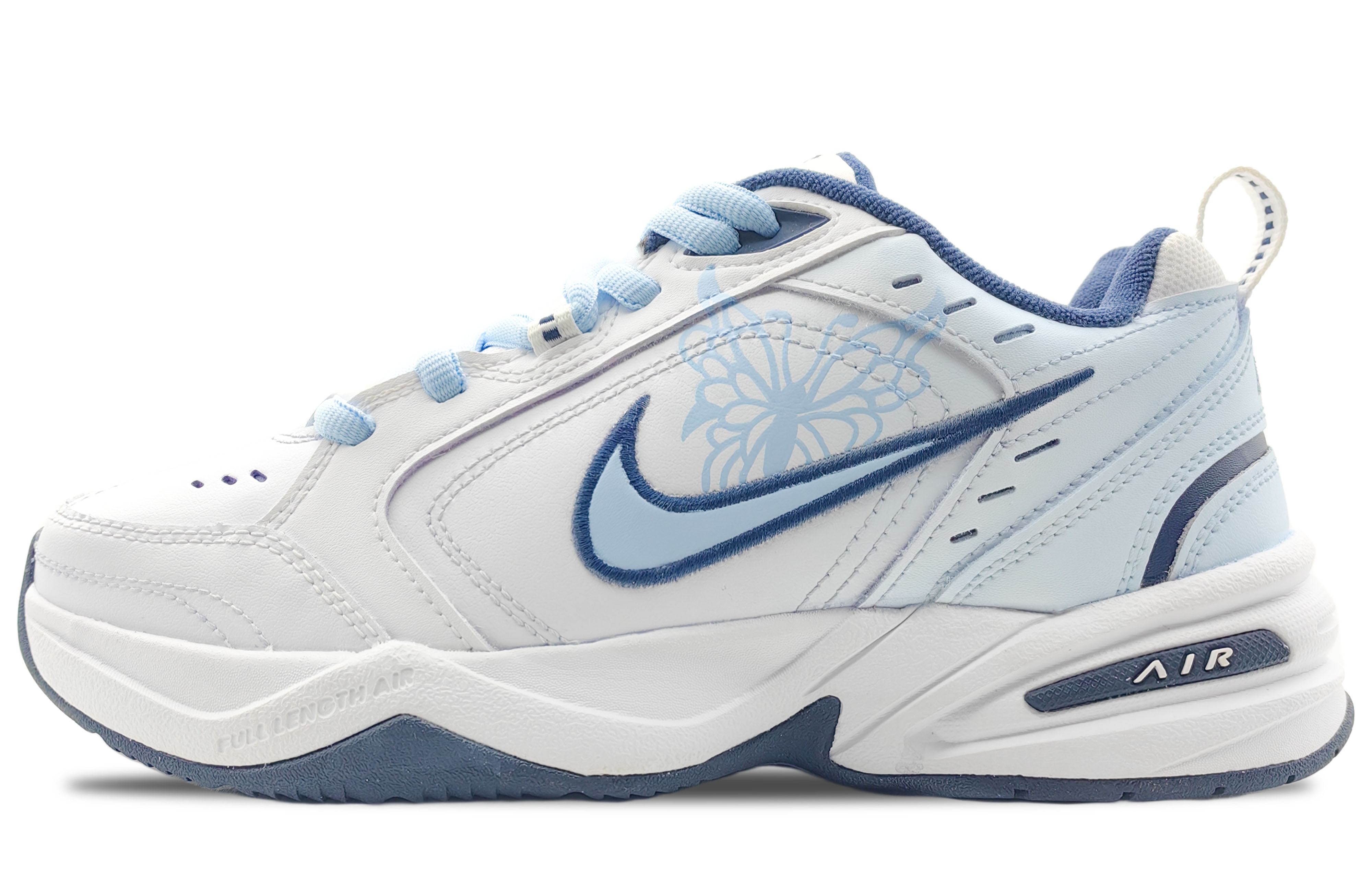 Buy 【客製球鞋】 Nike Air Monarch 4 藍蝶  百搭舒適  復古經典 時尚潮流 防滑耐磨增高 低筒 老爹鞋 男女同款 白藍色
