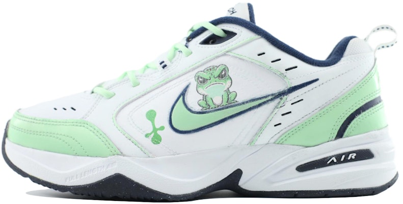 【訂製球鞋】 Nike Air Monarch 4 White Navy 球場藝術家憤怒蛙 可愛卡通 經典百搭 減震防滑耐磨支撐 低筒 爸爸鞋 男女同款 白綠 Order 【訂製球鞋】 Nike Air Monarch 4 White Navy 球場藝術家憤怒蛙 可愛卡通 經典百搭 減震防滑耐磨支撐 低筒 爸爸鞋 男女同款 白綠