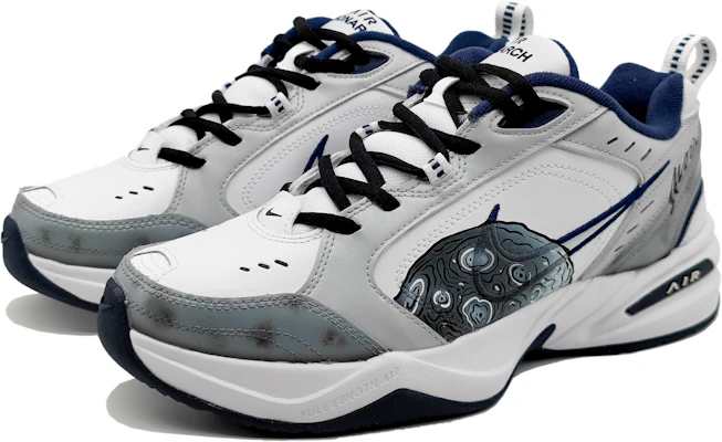 【定制球鞋】Nike Air Monarch 4 白藍 月球復刻 解構風 創意英文 肌理做舊 復古休閒 低幫 老爹鞋 男女同款 黑白灰 Shop 【定制球鞋】Nike Air Monarch 4 白藍 月球復刻 解構風 創意英文 肌理做舊 復古休閒 低幫 老爹鞋 男女同款 黑白灰