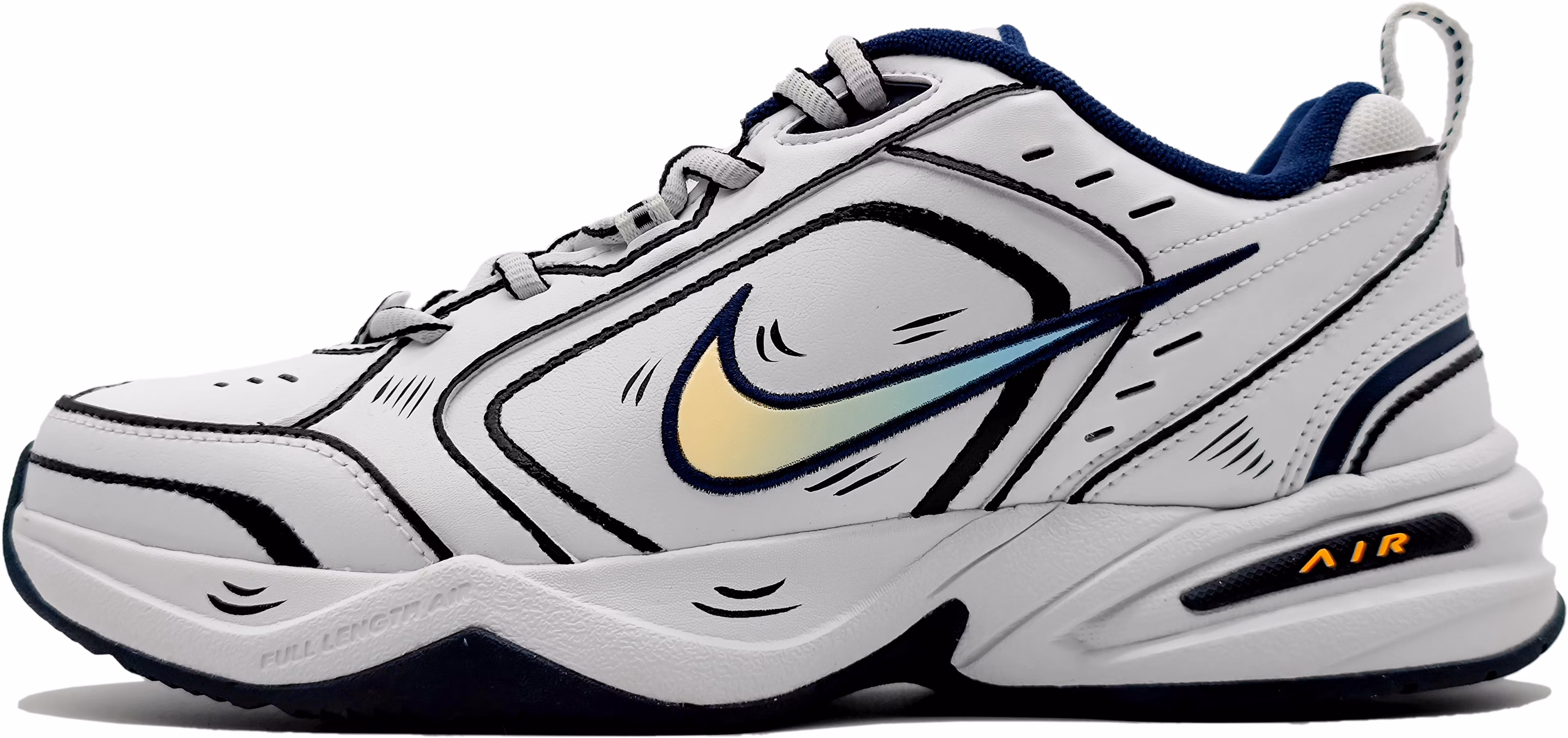 custom-shoes-nike-air-monarch-iv-white-navy-gradient-swoosh
