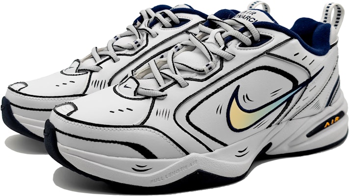 Zapatillas Nike Air Monarch IV 'Blanco Azul Degradado Swoosh' 415445-102(Team16-男女款线条二次元黑QD) Lookbook Zapatillas Nike Air Monarch IV 'Blanco Azul Degradado Swoosh' 415445-102(Team16-男女款线条二次元黑QD)