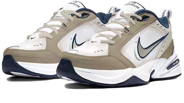 【定制球鞋】Nike Air Monarch 4 白色海军蓝 改色定制 增高 复古老爹鞋 男女同款 卡其 Lookbook 【定制球鞋】Nike Air Monarch 4 白色海军蓝 改色定制 增高 复古老爹鞋 男女同款 卡其