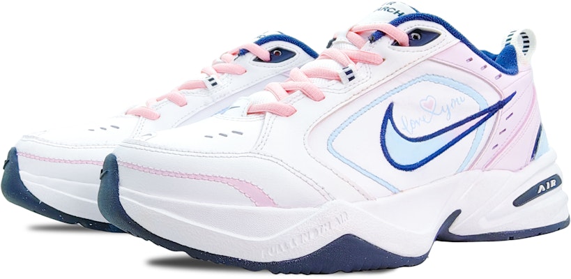 【訂製運動鞋】Nike Air Monarch 4 織物皮革 甜蜜的愛意 百搭舒適 復古經典 減震防滑耐磨增高 低筒 老爹鞋 男女同款 白粉藍 Shop 【訂製運動鞋】Nike Air Monarch 4 織物皮革 甜蜜的愛意 百搭舒適 復古經典 減震防滑耐磨增高 低筒 老爹鞋 男女同款 白粉藍