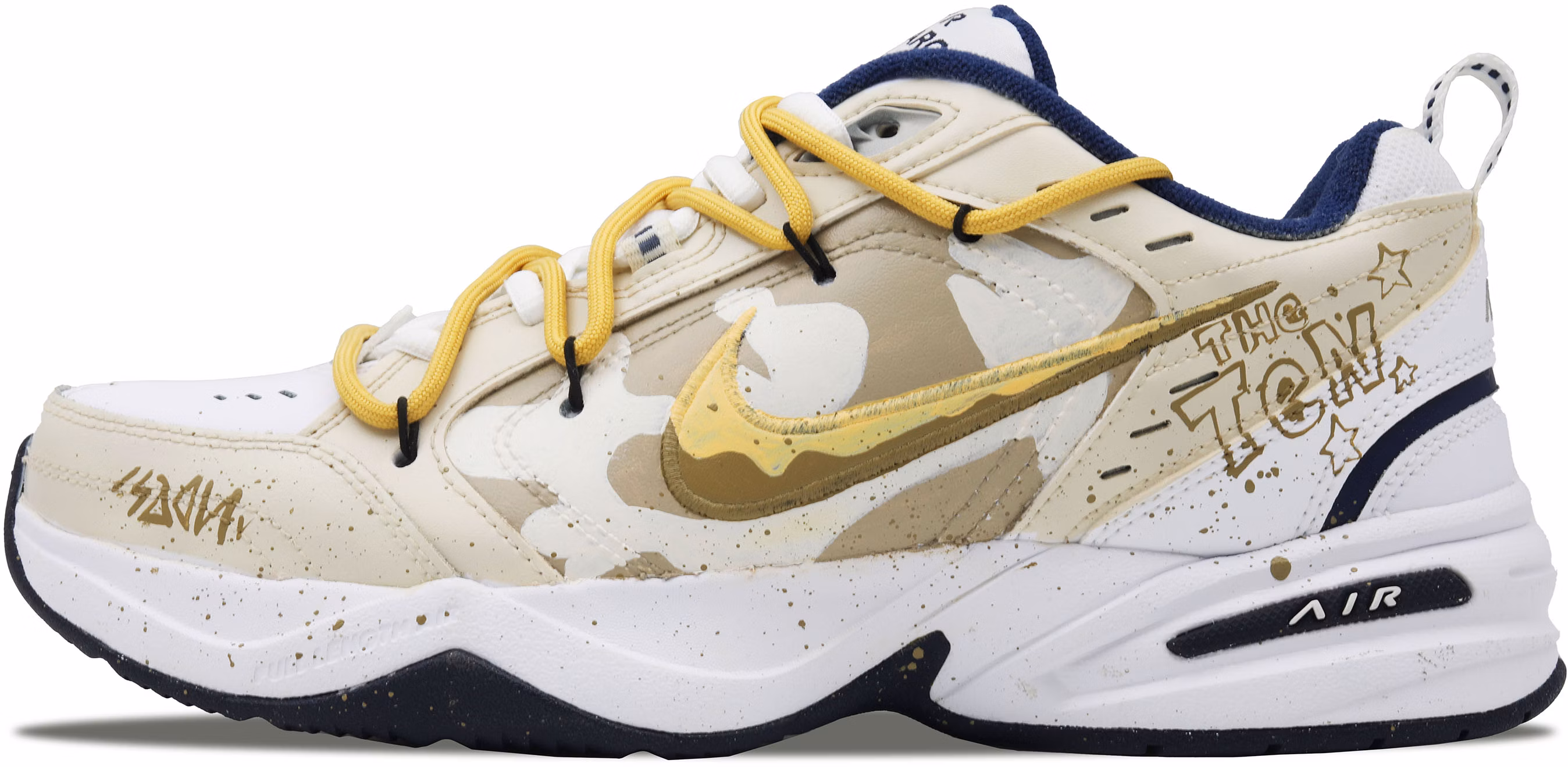 custom-shoes-nike-air-monarch-iv-white-yellow
