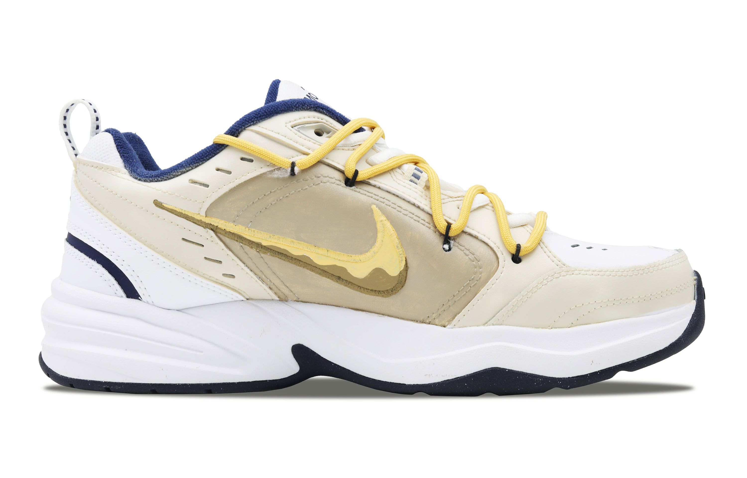 Lookbook 【定製球鞋】Nike Air Monarch 4 合成皮革 RAAT製造 Ten 復古經典 休閒舒適 減震防滑耐磨 低筒 老爹鞋 男女同款 白黃