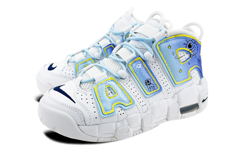 Lookbook [Nike Sepatu Custom] Air More Uptempo 'Astronaut Putih Biru' DH9719-100(Team叁-女款皮蓬宇航员S-BOX)