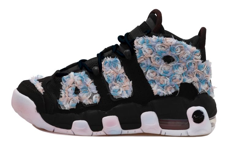 [Custom Shoes] Nike Air More Uptempo 'Black Blue Pink Rose Patch'
