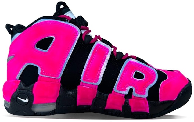 【定制球鞋】 Nike Air More Uptempo 辣酷風 Y2K 潮流 千禧 中幫 板鞋 GS 黑玫紅 Order 【定制球鞋】 Nike Air More Uptempo 辣酷風 Y2K 潮流 千禧 中幫 板鞋 GS 黑玫紅