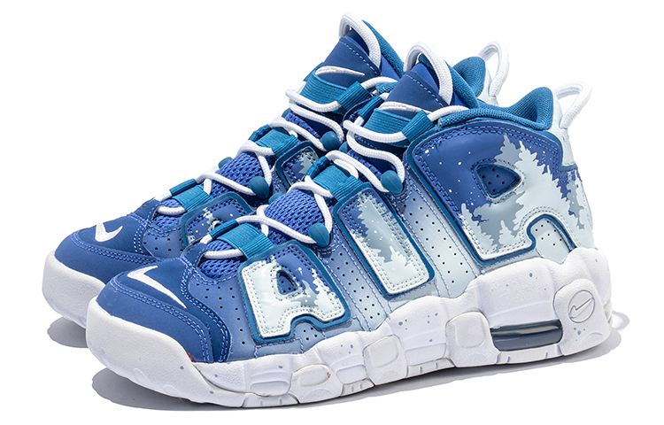 Lookbook [Sepatu Custom] Nike Air More Uptempo 'Pohon Natal Biru' DM1023-400(TeamB-女款圣诞树蓝色)
