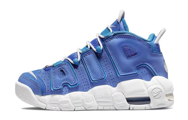Sizing 【定制球鞋】 Nike Air More Uptempo 藍色星空 立體星球 星空漸變 高筒 復古籃球鞋 GS 藍色