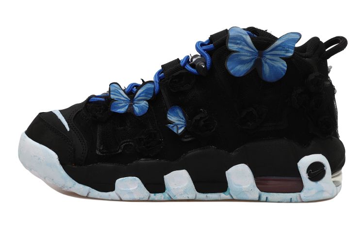 Buy [Kasut Custom] Nike Air More Uptempo 'Butterfly Patch Hitam-Biru' FB1344-001(Team拾玖-蝴蝶花园S-BOX)