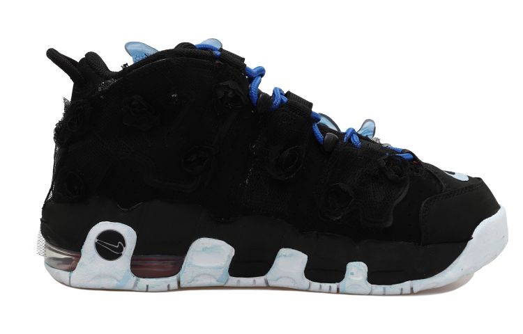 Order [Kasut Custom] Nike Air More Uptempo 'Butterfly Patch Hitam-Biru' FB1344-001(Team拾玖-蝴蝶花园S-BOX)