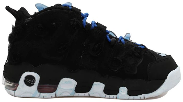 【客製化球鞋】Nike Air More Uptempo 蝴蝶繡貼 做舊 禮盒版 低筒 復古籃球鞋 GS 黑藍 Order 【客製化球鞋】Nike Air More Uptempo 蝴蝶繡貼 做舊 禮盒版 低筒 復古籃球鞋 GS 黑藍