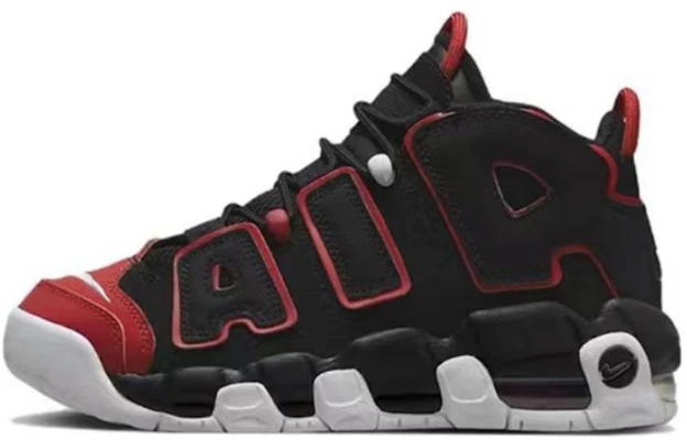 【客製化球鞋】Nike Air More Uptempo 蝴蝶繡貼 做舊 禮盒版 低筒 復古籃球鞋 GS 黑藍 Sizing 【客製化球鞋】Nike Air More Uptempo 蝴蝶繡貼 做舊 禮盒版 低筒 復古籃球鞋 GS 黑藍