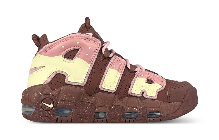 Lookbook 【訂製球鞋】Nike Air More Uptempo 巧克力蛋糕 美式復古 逃生日記 中筒 復古籃球鞋 男女款 粉棕色