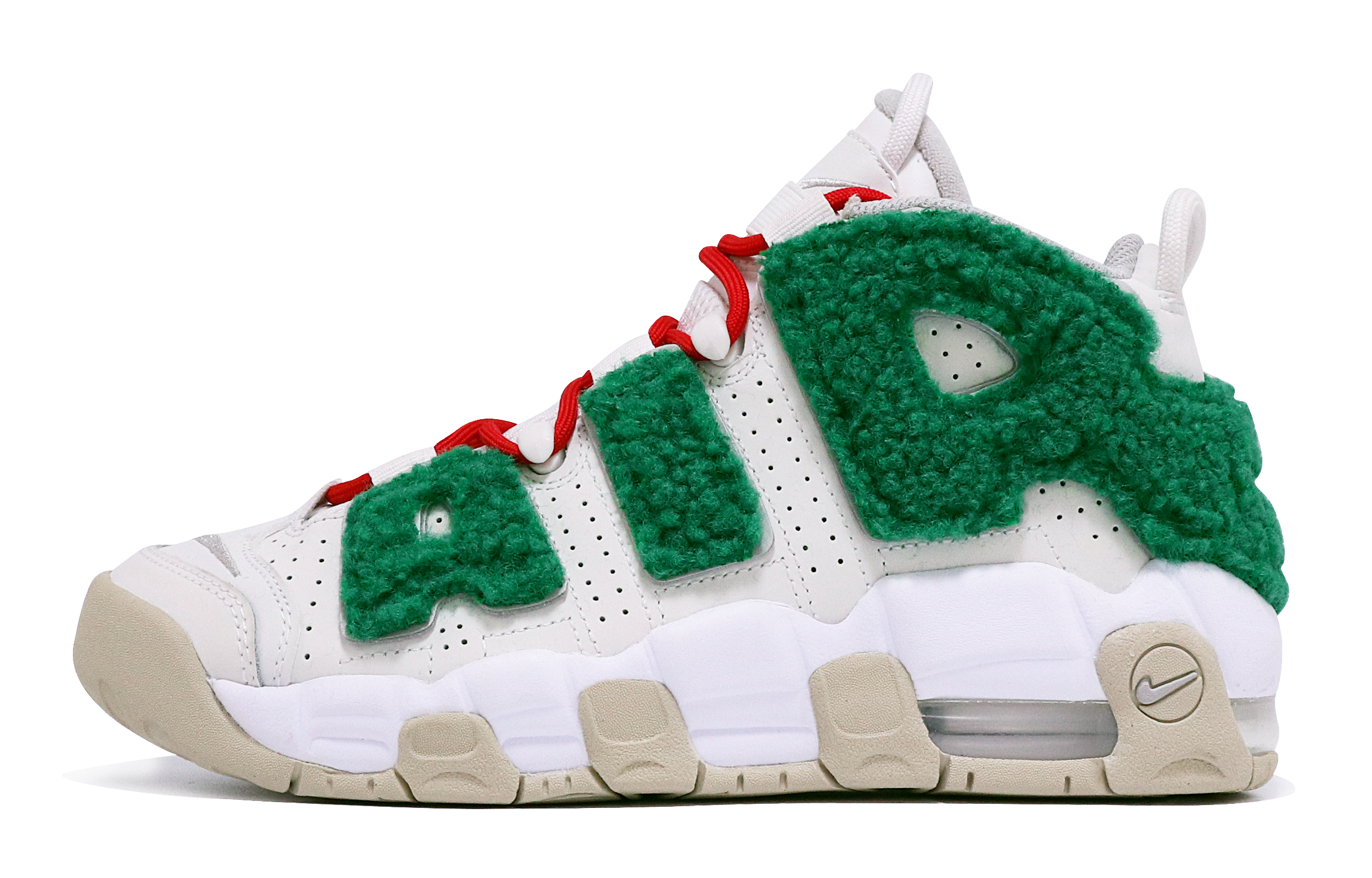 [Custom Shoes] Nike Air More Uptempo 'Christmas White Green'